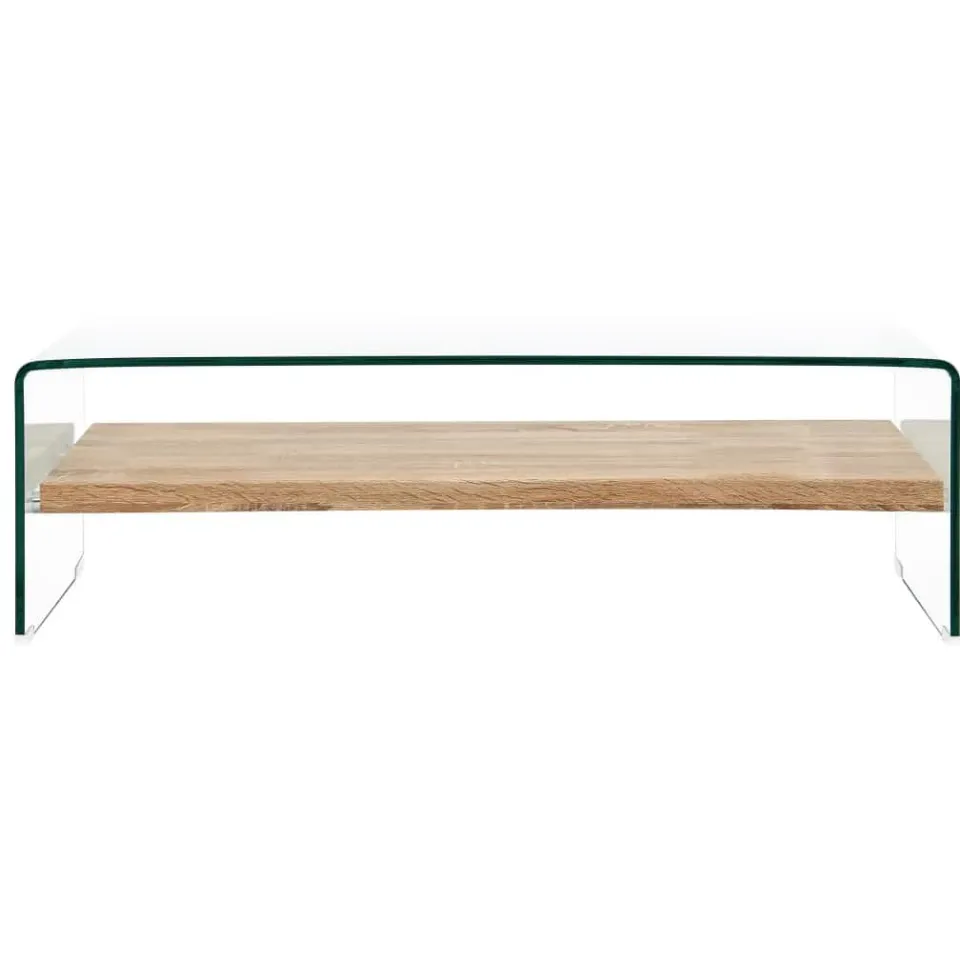 vidaXL Salontafel 98x45x31 cm gehard glas transparant Transparent