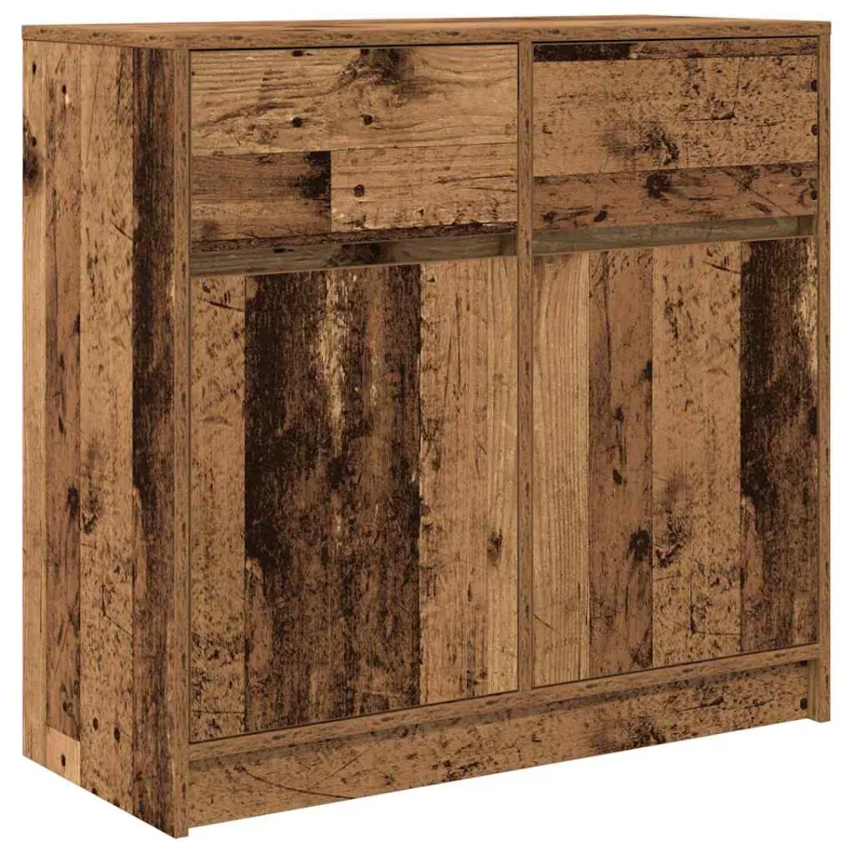 vidaXL Dressoir met lade 80x34x76 cm spaanplaat oud hout Bruin