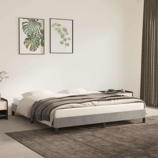 vidaXL Bedframe zonder matras 160x200 cm fluweel lichtgrijs