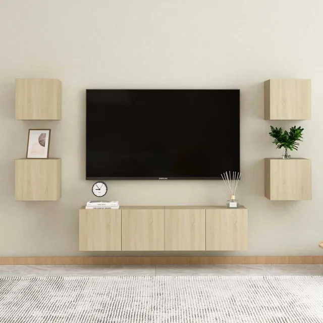 vidaXL Nachtkastjes 2 st 30,5x30x30cm bewerkt hout sonoma eikenkleurig, foto 3