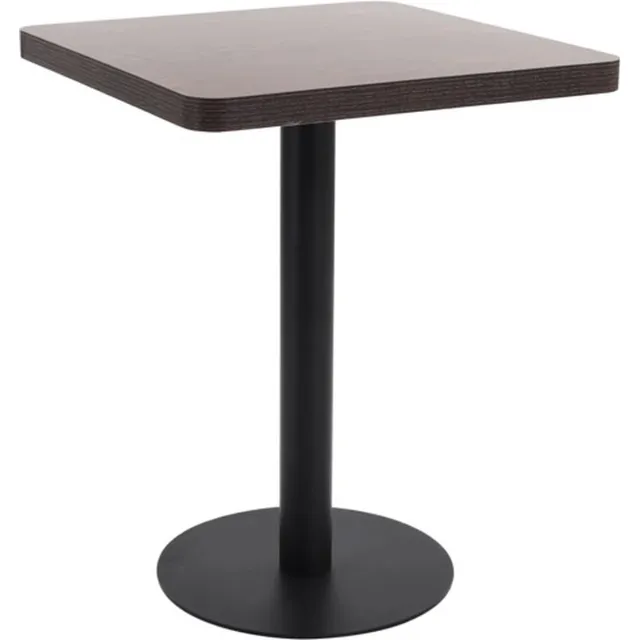 vidaXL Bistrotafel - 60x60 - cm - MDF - donkerbruin Donkerbruin en zwart