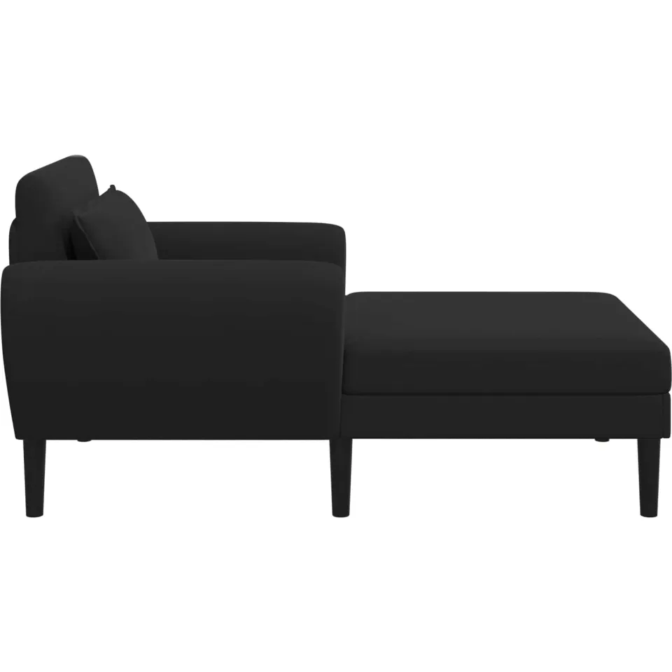 vidaXL Chaise longue Zwart Grof geweven fluweel, foto 4