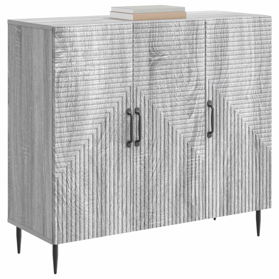 vidaXL Dressoir Grijs sonoma 89 x 34,5 x 80 cm Bewerkt hout