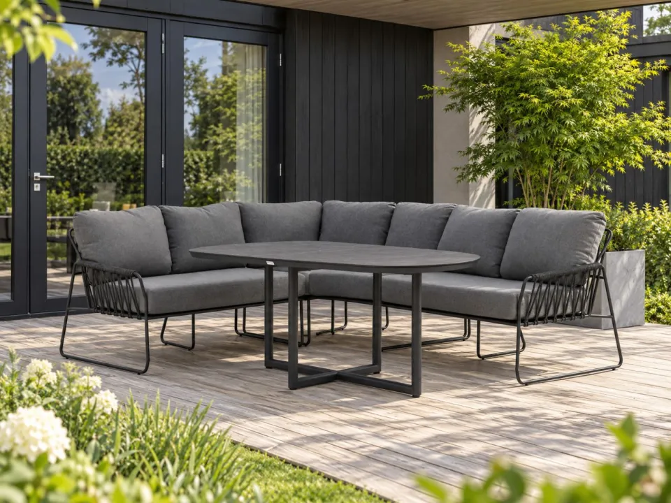 Tierra Outdoor Rivera dining loungeset 3-delig grijs, foto 2