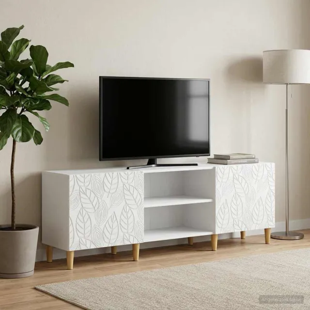 vidaXL TV-kast 150 x 31 x 50 cm Wit Bewerkt hout, foto 2
