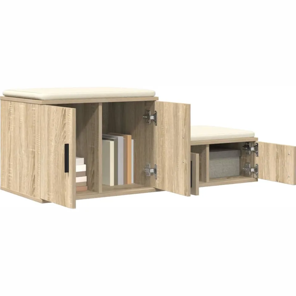 vidaXL Opbergkast 2 st Sonoma Eiken 103 x 41 x 40 cm Bewerkt hout Beige