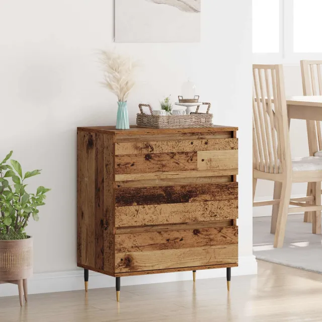 vidaXL Dressoir Oud Hout 60 x 35 x 70 cm Bewerkt hout Bruin