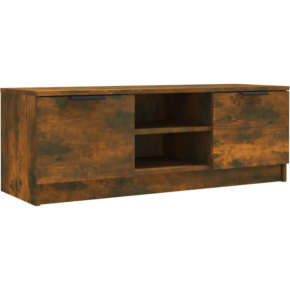 vidaXL Tv-meubel 102x35x36,5 cm bewerkt hout gerookt eikenkleurig Bruin