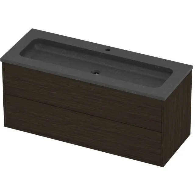Proline Rollo Badmeubelset Hardsteen Elegant 1 Kraangat 120x46x54 cm Blue Stone Mokka Oak Eiken