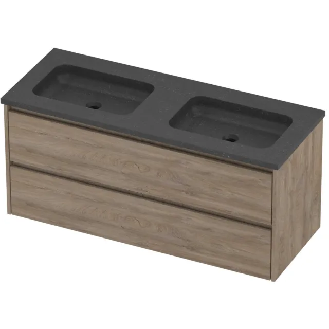 Proline Rollo Badmeubelset Hardsteen Elegant 120x46x54 cm Blue Stone Raw Oak Eiken