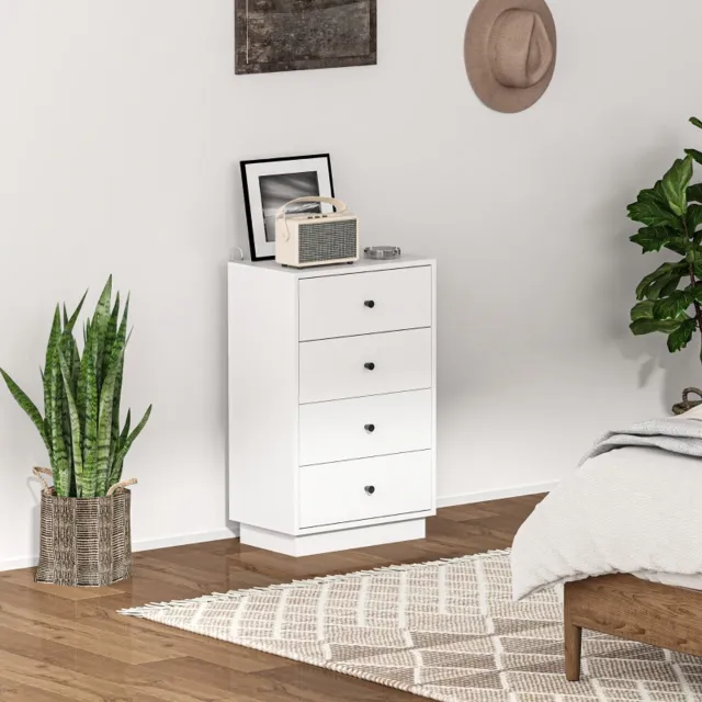 CHICFURN Ladekast - 4 laden - Anti-kantelbeveiliging - Staand - Wit