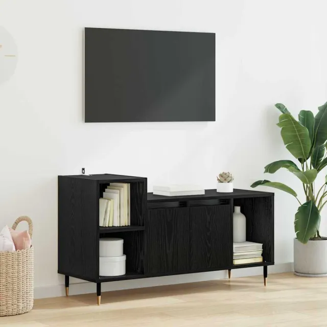 vidaXL TV-kast 100 x 35 x 55 cm Zwart Eiken Bewerkt hout, foto 2
