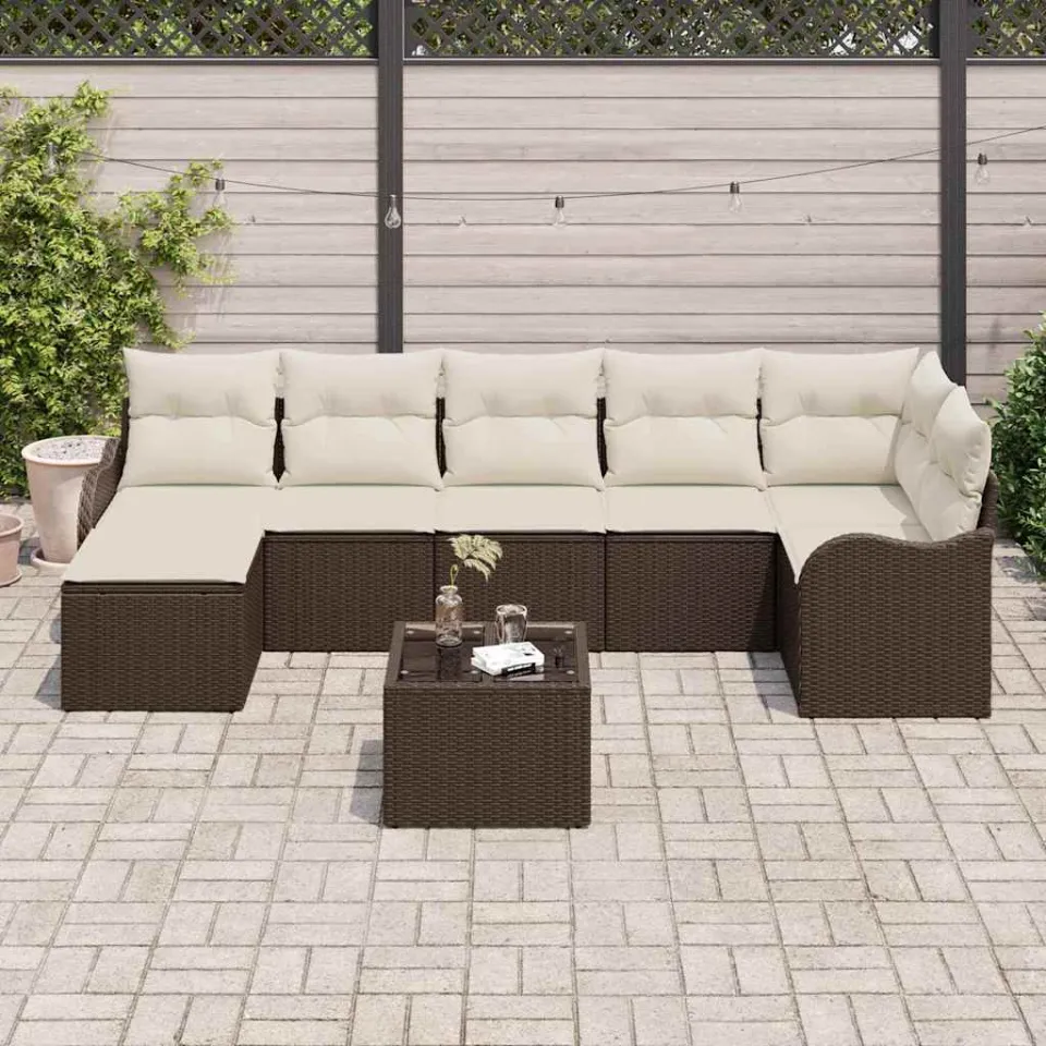 vidaXL Tuin Sofa Set Bruin poly rattan, foto 2