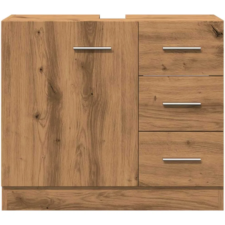 vidaXL Wastafelkast 63x30x54 cm bewerkt hout artisanaal eikenkleur, foto 4