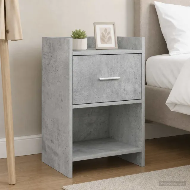 vidaXL Nachtkastjes 2 st Betongrijs 40 x 30 x 60 cm Bewerkt hout grijs, foto 2