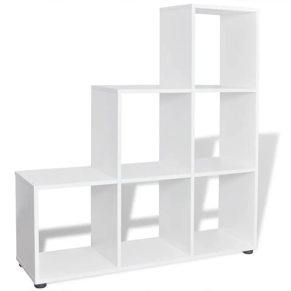 vidaXL Boekenkast/presentatiemeubel trapvormig 107 cm wit, foto 4