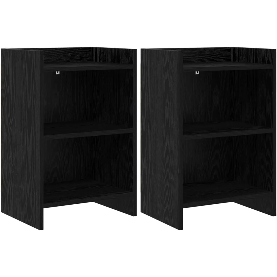 vidaXL Nachtkastjes 2 st Zwart eiken 40 x 30 x 60 cm Bewerkt hout