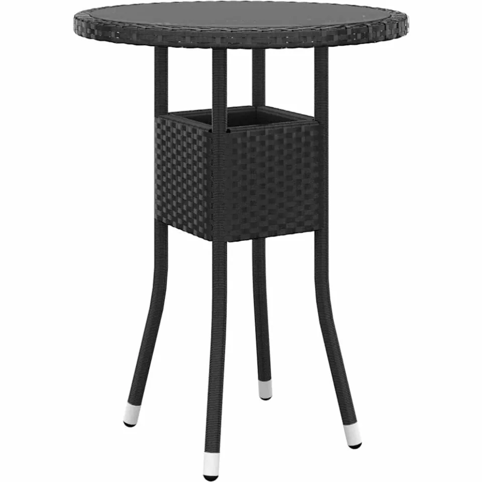 vidaXL 3-delige Bistroset poly rattan zwart, foto 4