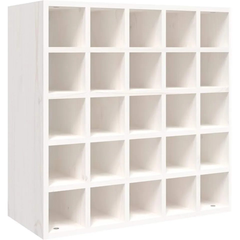 vidaXL Wijnkast Wit 56x25x56 cm Massief grenenhout, foto 3