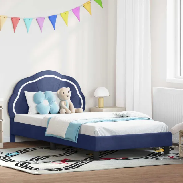 vidaXL Bedframe voor kinderen met hoofdbord Politieblauw 80 x 200 cm