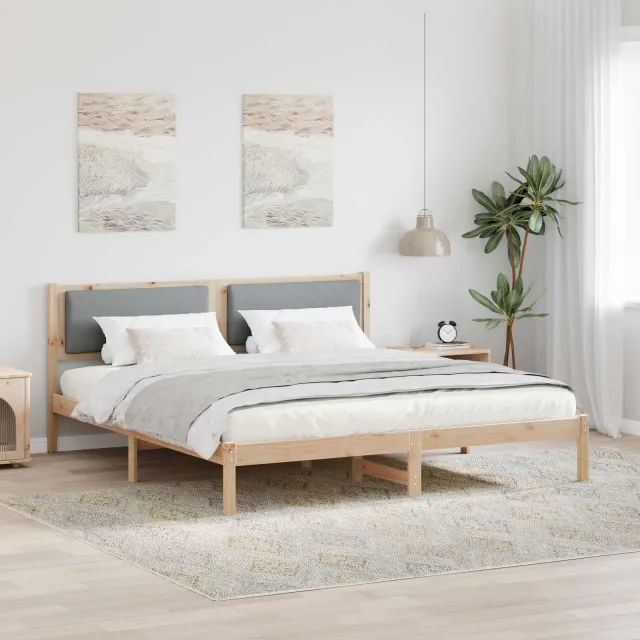 vidaXL Bedframe Lichtgrijs 180 x 200 cm Massief grenenhout