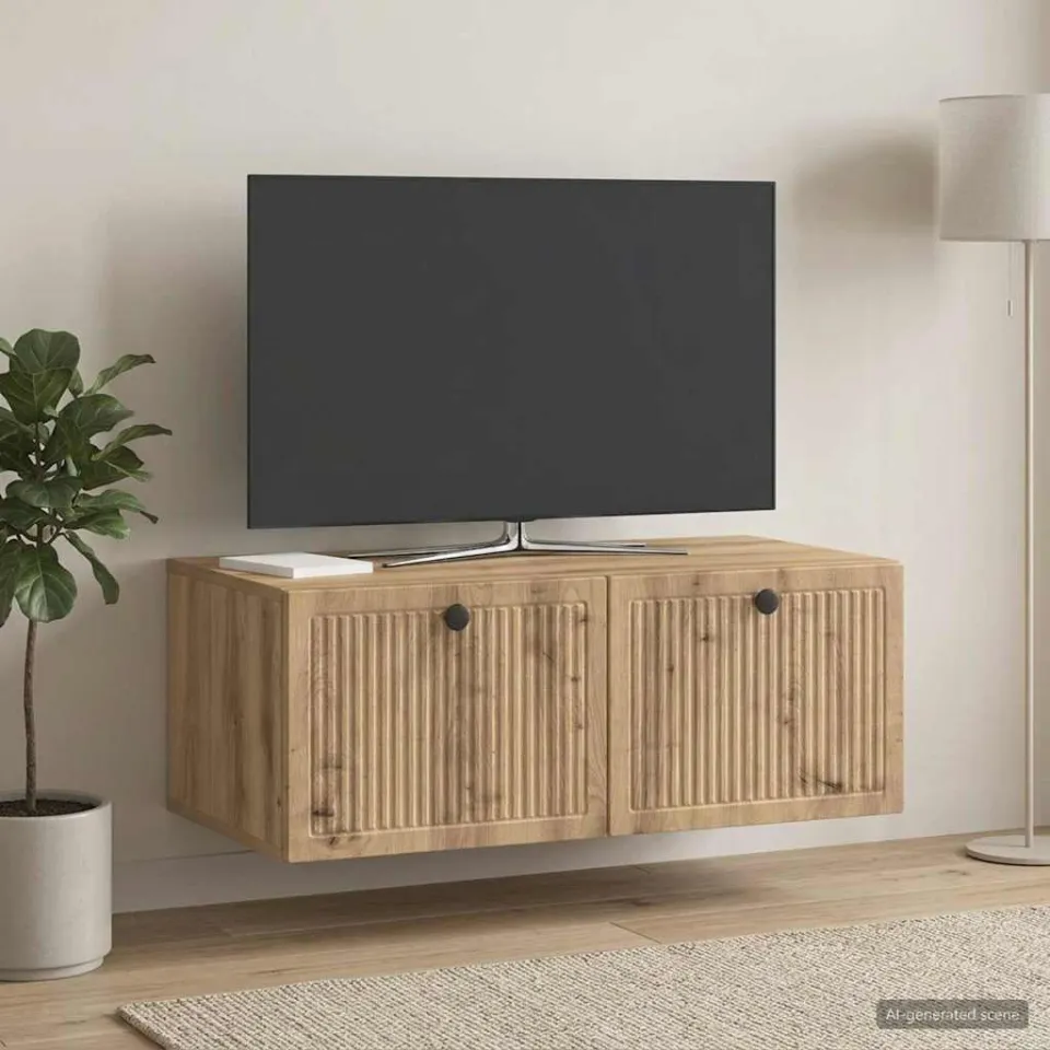 vidaXL Wandbeugel TV-kast 78,5 x 41 x 30 cm Artisanaal eiken, foto 4