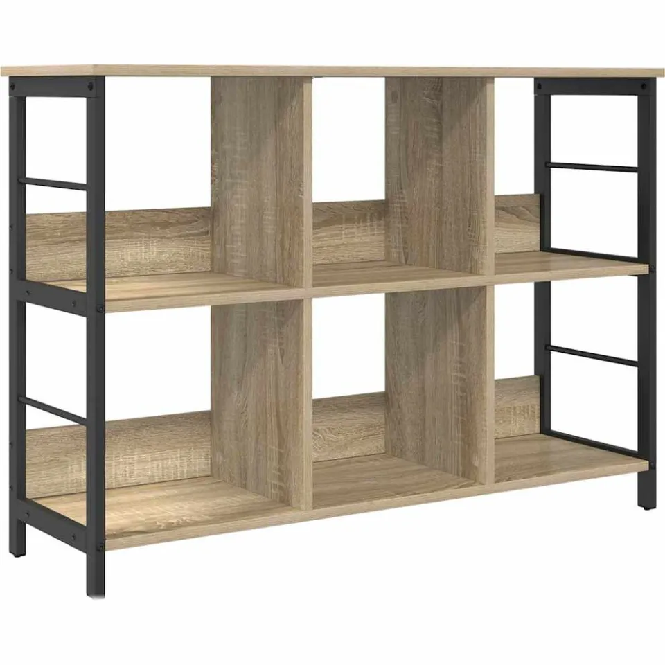 vidaXL Boekenkast 6-laags 102 x 32 x 72,5 cm Bewerkt hout Sonoma Eiken