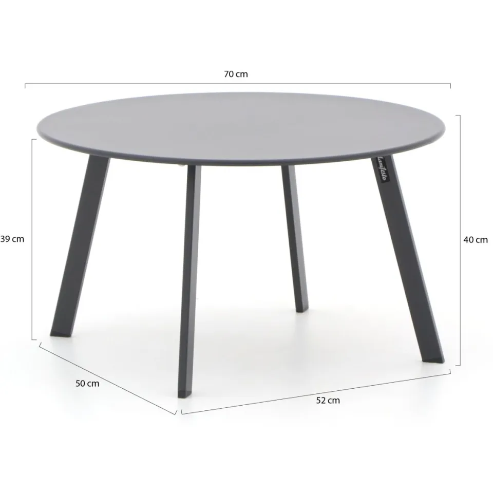 Manifesto Furniture Manifesto Bovezzo bijzet tuintafel ø 70cm (h:40cm) grijs, foto 2