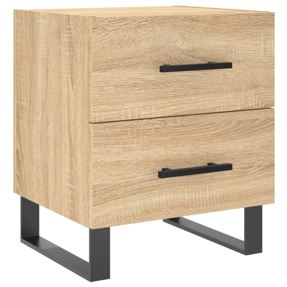 vidaXL Nachtkastjes 2 st 40x35x47,5 cm bewerkt hout sonoma eikenkleur