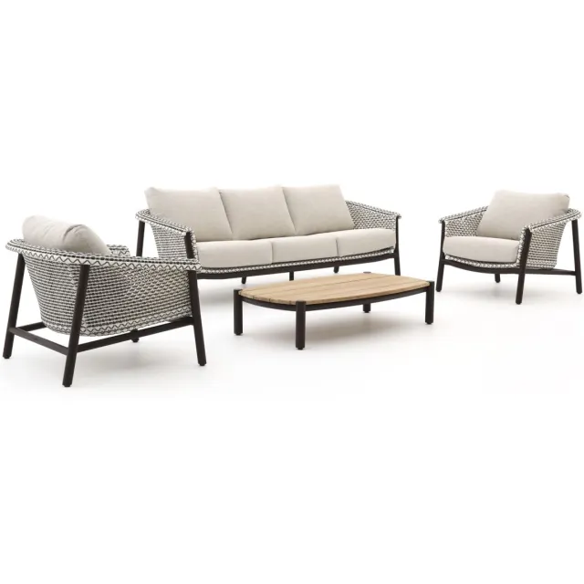 Zavelli Cuore stoel-bank loungeset 4-delig 5-zits taupe, foto 2