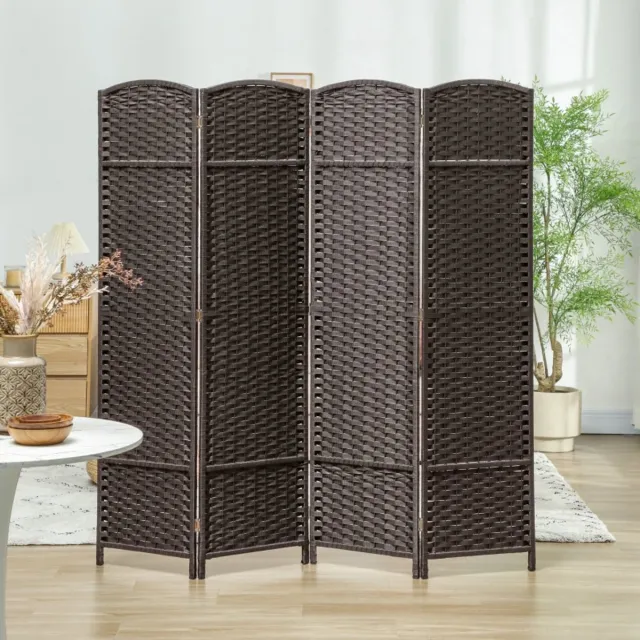 COVREO Kamerscherm 160 x 170 cm bruin hout, 4-delig en opvouwbaar Brown