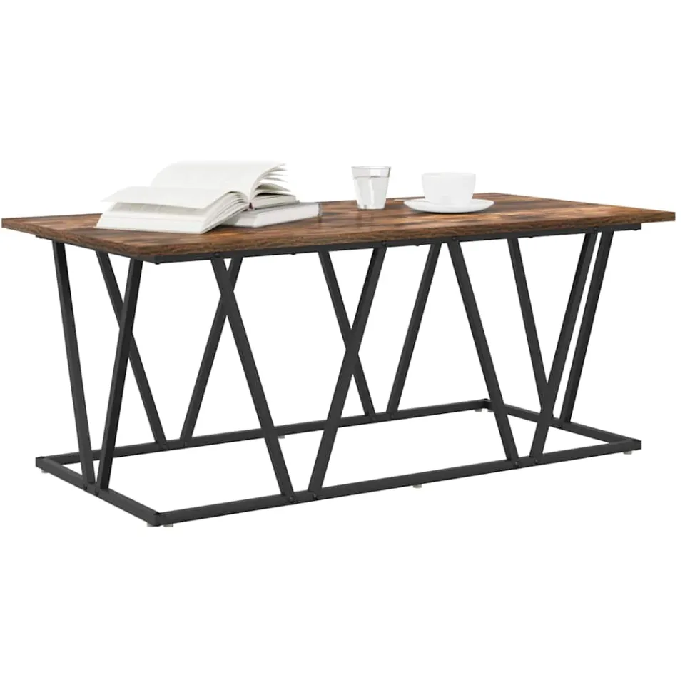 vidaXL Salontafel Gerookt eiken 100 x 50 x 40 cm, foto 2