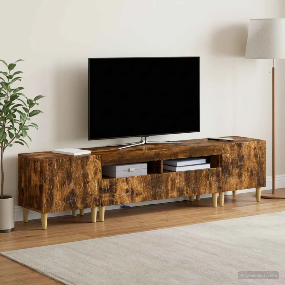 vidaXL 3-delige LED TV-kast DELFT Gerookt eiken Bewerkt hout, foto 3