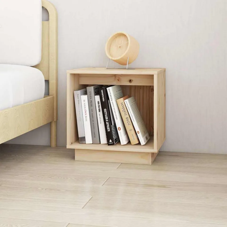vidaXL Nachtkastjes 2 st 40x30x40 cm massief grenenhout wit, foto 3