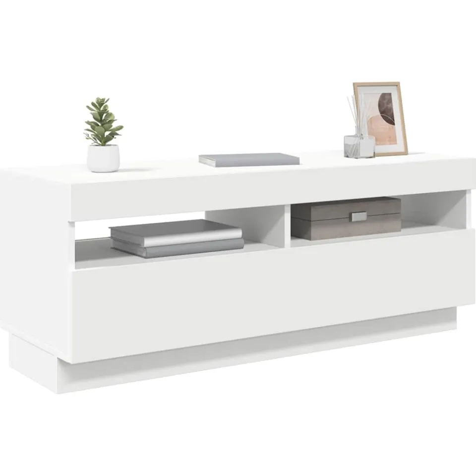 vidaXL Tv-meubel met LED-verlichting 100x35x40 cm wit