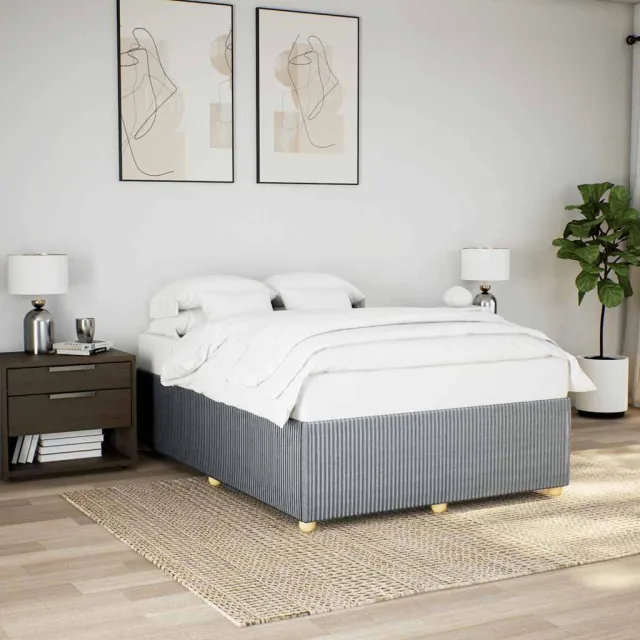 vidaXL Bedframe zonder matras stof lichtgrijs 160x200 cm grijs