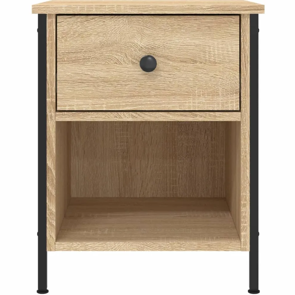 vidaXL Nachtkastje 40x42x50 cm bewerkt hout sonoma eikenkleurig, foto 4