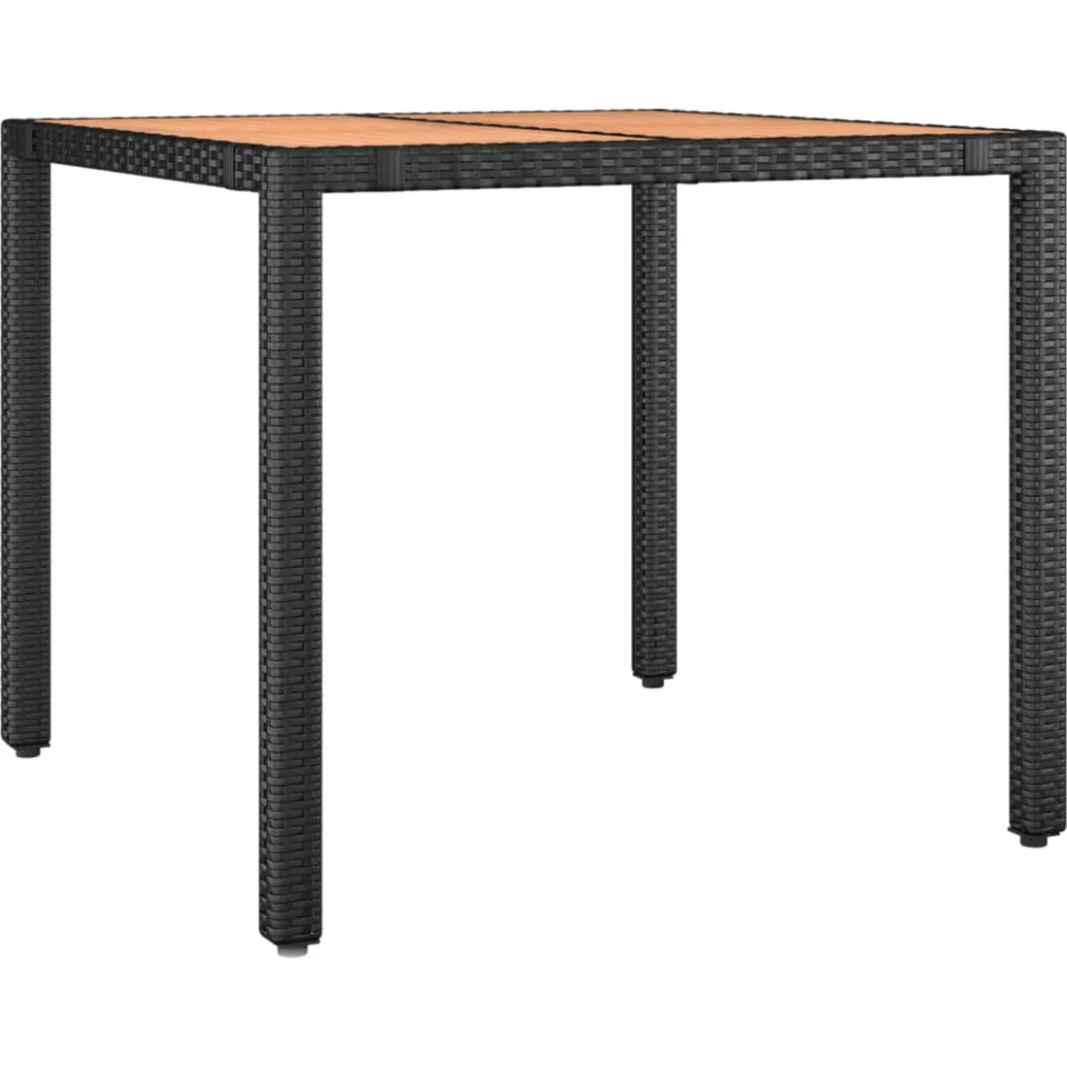 vidaXL 5-delige Tuinset met kussens poly rattan zwart, foto 3