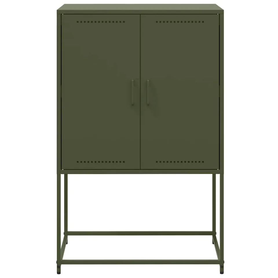 vidaXL Hoge kast 68,5x38,5x107 cm staal olijfgroen, foto 3