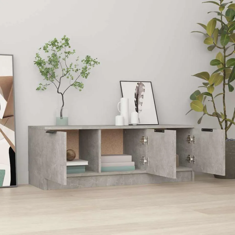 vidaXL Tv-meubel 102x35x36,5 cm bewerkt hout betongrijs grijs, foto 3