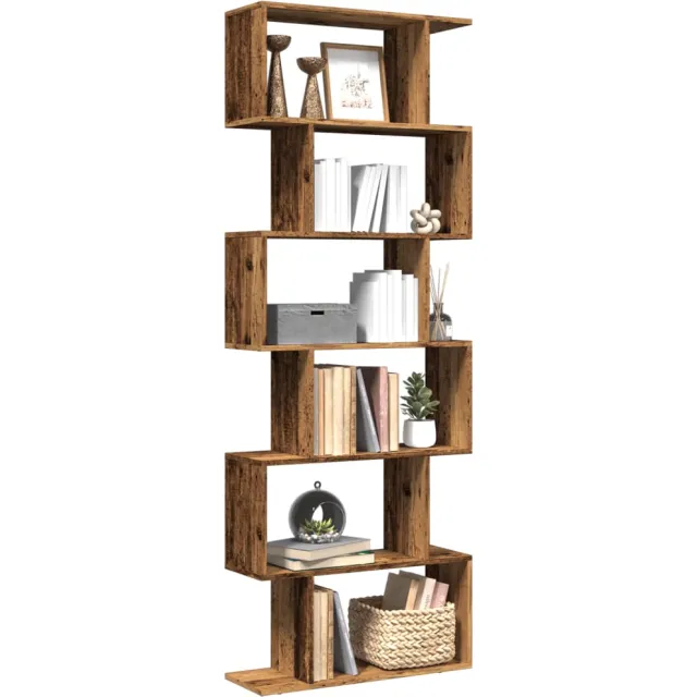 vidaXL Kamerscherm / boekenkast 6-laags 70x24x193 cm hout oud hout Bruin