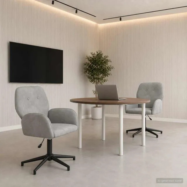 vidaXL Draaiende Bureaustoelen 2 st fluweel 54 x 55 x 90 cm Lichtgrijs