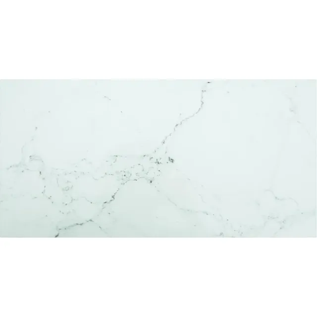 vidaXL Tafelblad 100x50 cm 6 mm gehard glas met marmeren design wit