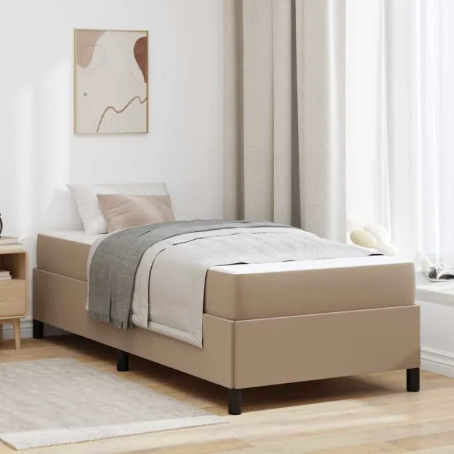 vidaXL Bedframe met matras Cappuccino 80 x 200 cm Stof Bruin