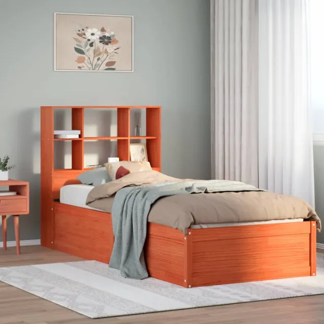 vidaXL Bedframe zonder matras massief grenenhout wasbruin 75x190 cm