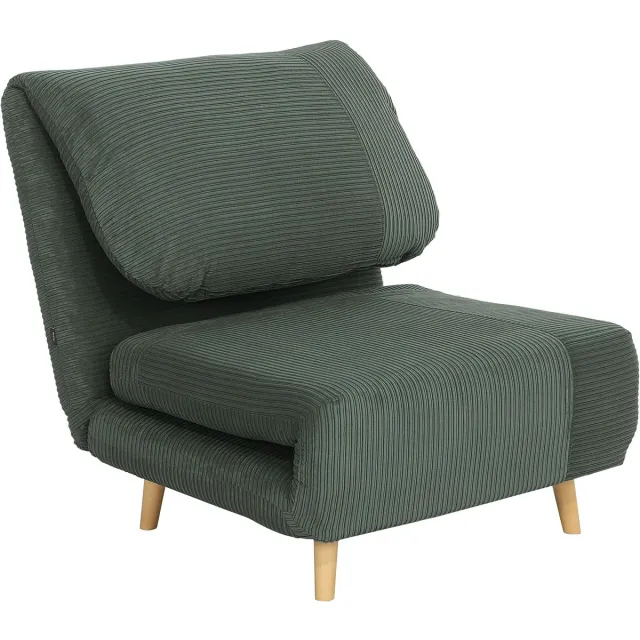 Homona Slaapfauteuil - Met verstelbare rugleuning en hoofdsteun - 82 x 87 x 89 cm - Groen
