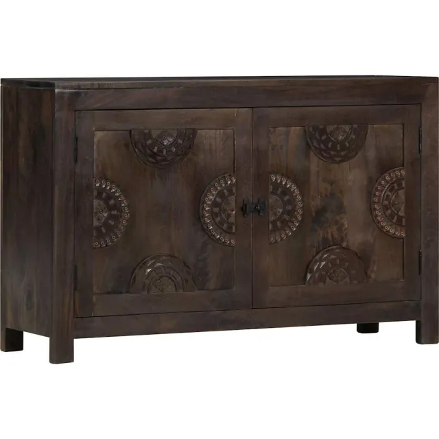 vidaXL Dressoir met gesneden ontwerp 110x35x70 cm massief mangohout Bruin