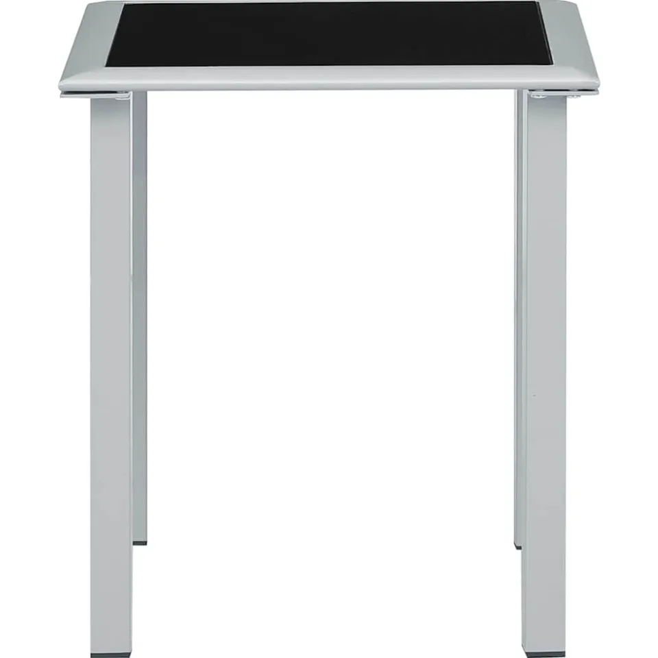 vidaXL Tuintafel 41x41x45 cm staal en glas zwart en zilverkleurig, foto 2