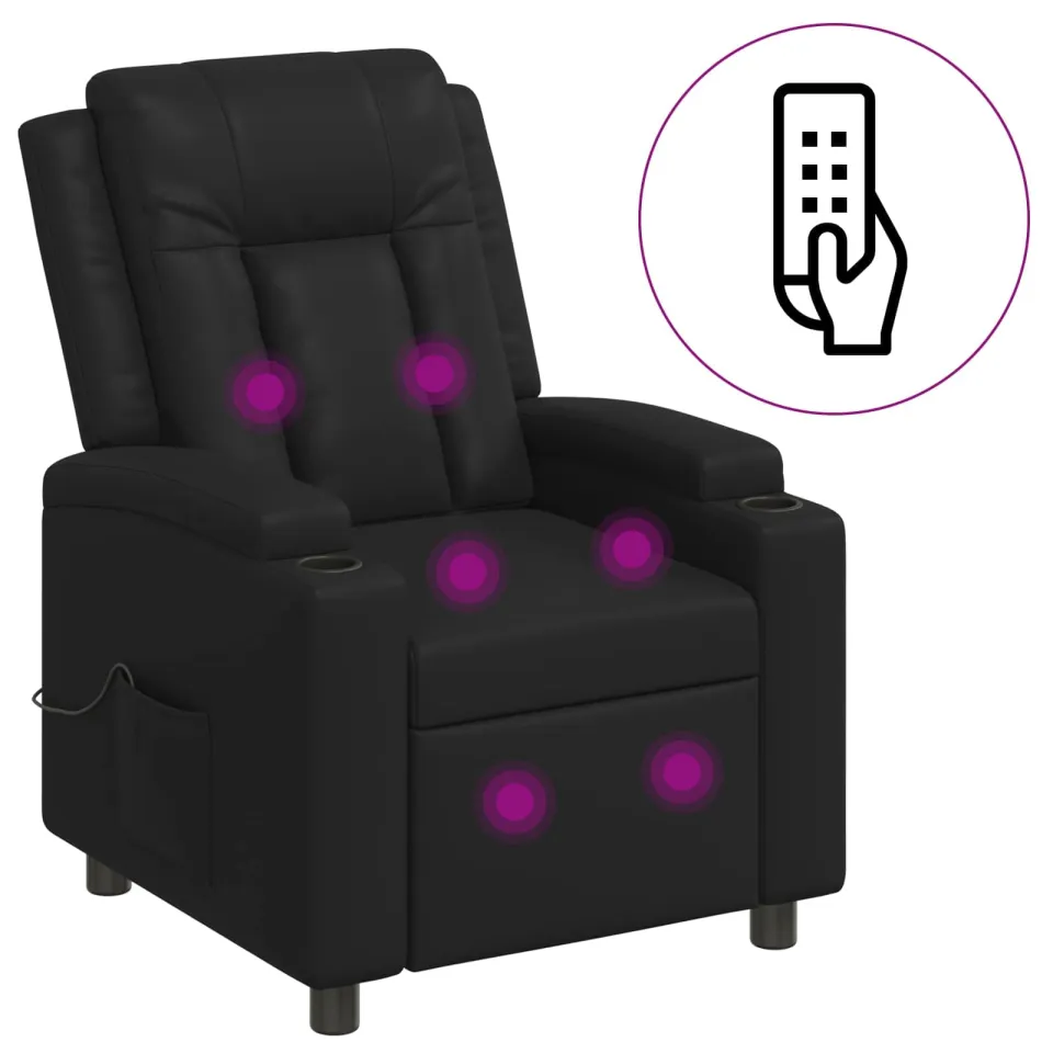 vidaXL Massage-relaxstoel Zwart 75 x 95 x 100 cm Stof, foto 3