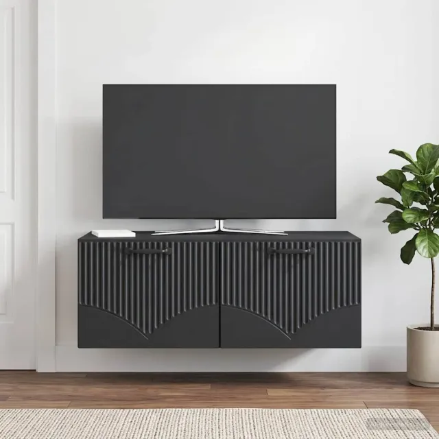 vidaXL Wandbeugel TV-kast Zwart 78,5 x 41 x 30 cm Bewerkt hout, foto 2